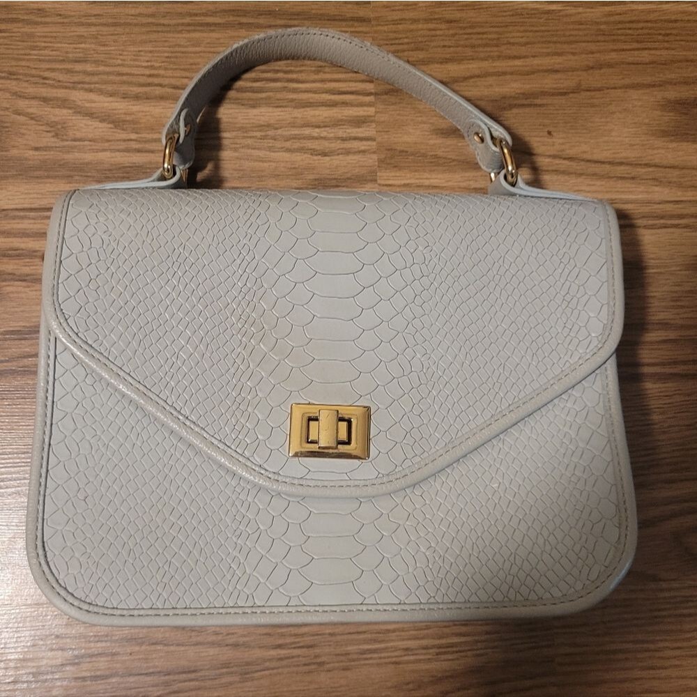 Elegant Gray Handbag From Gigi New York